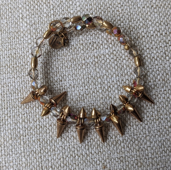 Alex and Ani Gold and Crystal Spike Bracelet - Picture 6 of 6